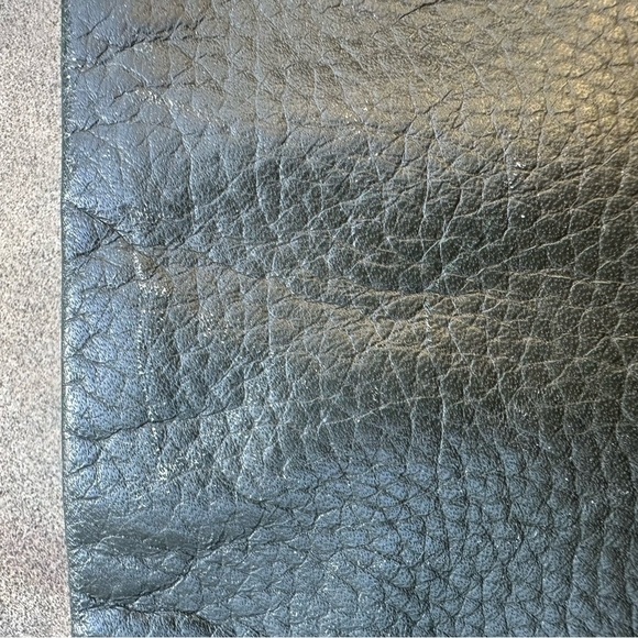 Halogen Nordstrom Army Green and Black Genuine Leather Large Tote Bag Handbag - Picture 8 of 8